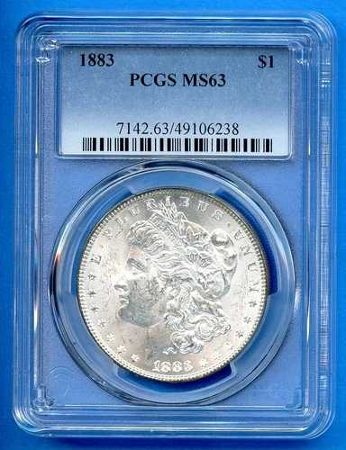 1883 P PCGS MS63 モーガン銀貨 $1 米国造幣局 1883-P MS-63 ブラストホワイト オモテ 42,900円