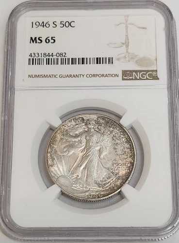 1946年Sミント MS65 ウォーキングリバティハーフダラー NGC