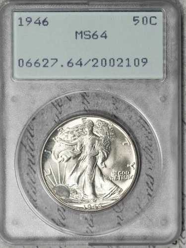 1946年Pミント ウォーキングリバティハーフダラー PCGS MS64 ラトラーホルダー！ #ENI6 42,900円