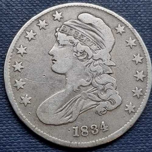 1834年 キャップドバスト ハーフダラー 50セント 良品 #94656