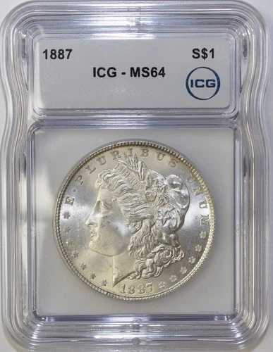 1887年 - P モルガン銀貨 ICG MS64 (AP 23056)