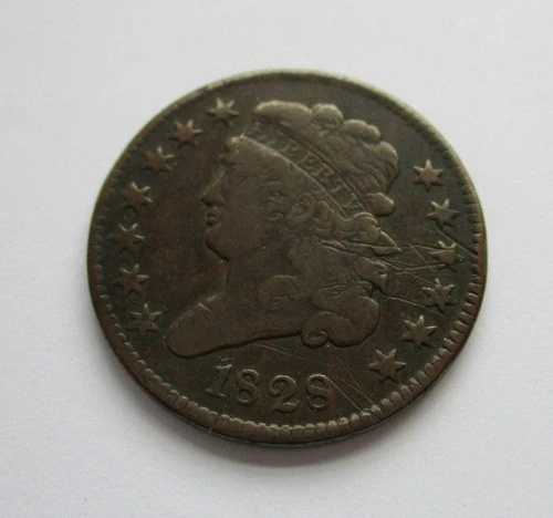 1828年 クラシックヘッド ハーフセント 13星 回転ダイ - アメリカ合衆国 1/2セント 銅貨