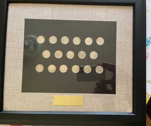 新品 アメリカ硬貨の宝物 過去20年間のバッファローニッケル 木製フレーム入り 鑑定書付き