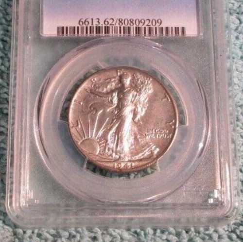 1941年 S ウォーキングリバティハーフダラー BU PCGS MS 62