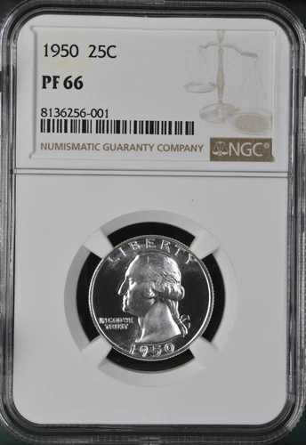 1950年ワシントン25セントNGC PF 66