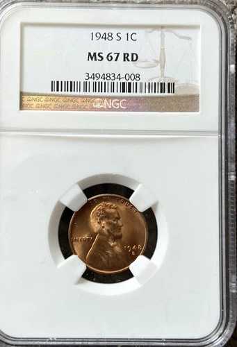 1948年 S リンカーンセント NGC MS 67 RD