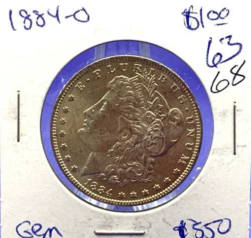 1884年Oミント モーガン銀貨 90%銀貨 未使用品 極美品 光沢があり、輝きがあり、打刻状態の良いコイン
