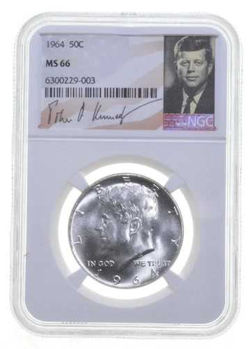 1964年 MS66 ケネディ ハーフドル フィラデルフィア NGC スペシャルラベル