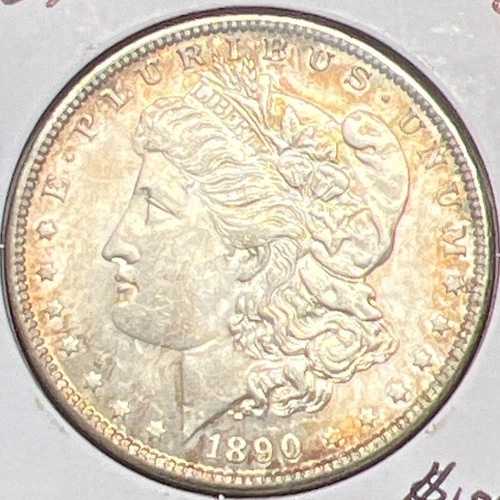 1890年 モーガン シルバー ドル チョイス 未流通 トーン加工 実物コイン #C12681
