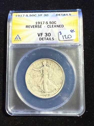 1917年式 S ウォーキングリバティ リバース ANACS VF 30 詳細クリーニング済み