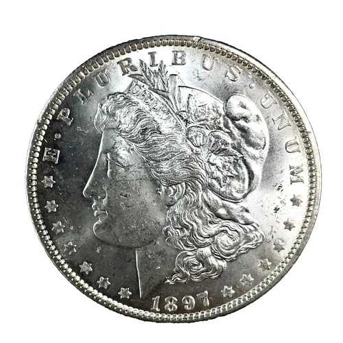 1897年 モルガン・ダラー UNC/MS ミントステート 90% シルバー 1ドル 米国コイン コレクターズアイテム #1253
