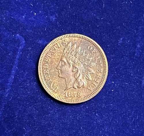 1879年インディアンヘッド・セントペニー。フルリバティと4つのダイヤモンド。ほぼ新品同様。素晴らしい