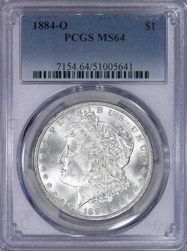 1884-O モーガン シルバー ダラー $1 PCGS MS64 - 美しく派手なコイン、新品ホルダー! 42,900円