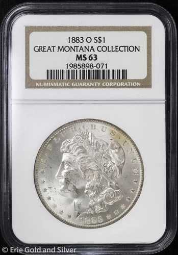 1883年Oミント 1ドル モーガン銀貨 NGC MS 63 | グレートモンタナコレクション UNC
