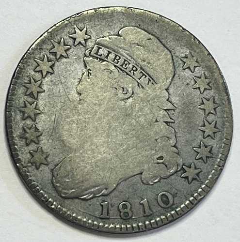 1810年キャップドバストハーフダラー - より良い日付の50セント硬貨; Q006