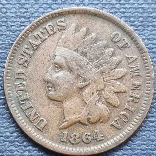 1864年 インディアンヘッドセント 1セント硬貨 L付き 状態良好 #92672