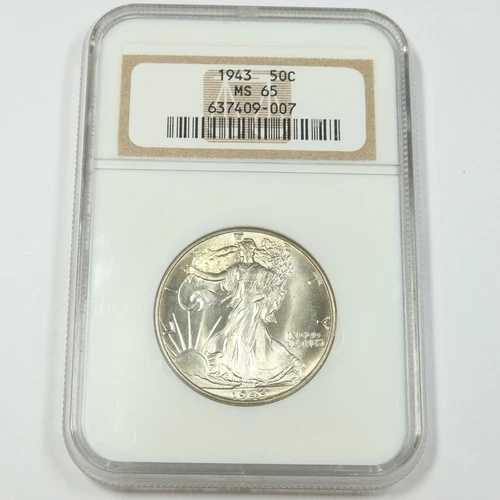 1943年 P NGC MS65 - シルバー ウォーキングリバティ ハーフダラー - 50セント 米国コイン #45203A