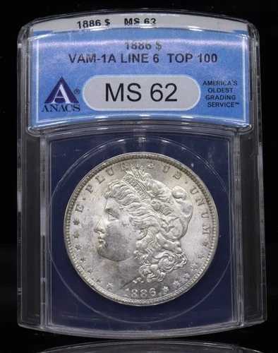 1886年モルガン・ダラー VAM-1A ライン6 ANACS MS62