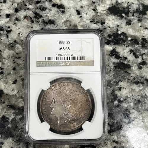 1888年モルガン銀貨、NGC MS 63、美しいトーン！