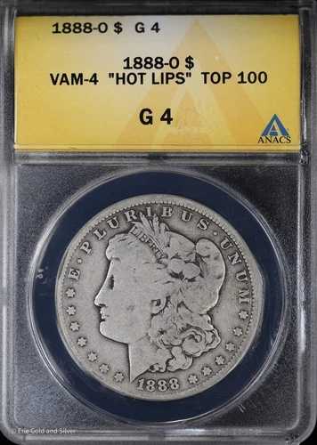 1888-O 1ドル モーガン銀貨 ANACS G 4 | VAM-4 ホットリップス トップ100