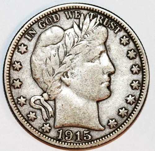 1915年Sミント バーバーハーフダラー - 極美品 - #7060D