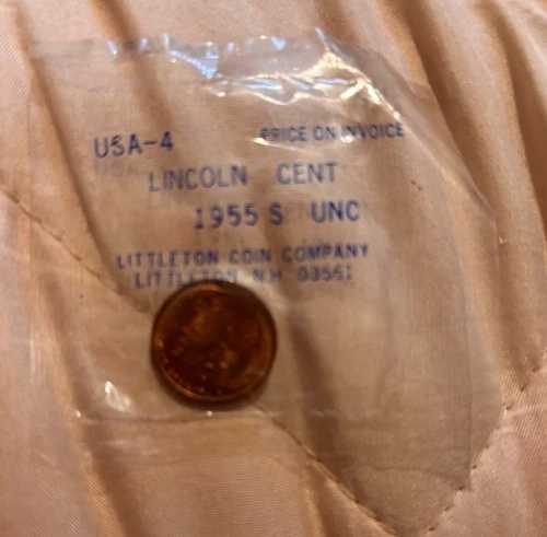 1955 S リンカーン ウィート セント 未開封未使用品-60 リトルトン コイン Co.