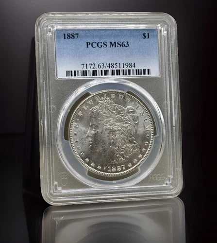1887年モルガン銀貨 PCGS MS63 ブリリアントラスター 90%銀鑑定済み 42,900円