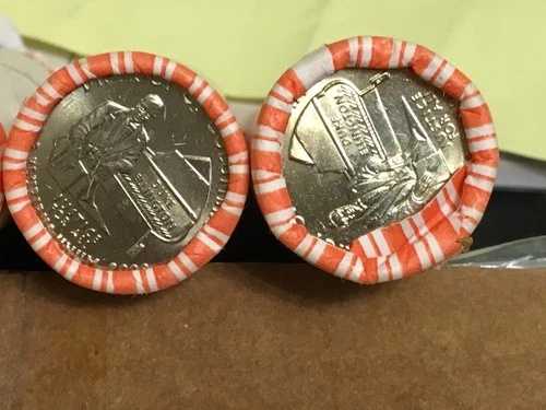 2009-D 4ロール コロンビア特別区 25セント硬貨 BU 50州 25セント硬貨。チェリーピッカーズ