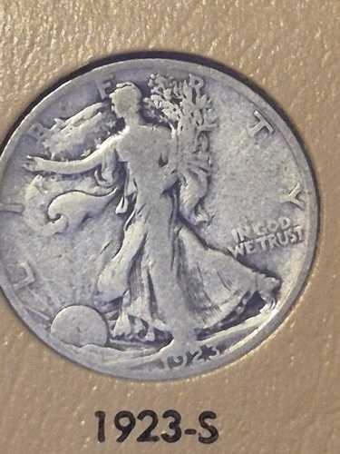 1923年S ウォーキングリバティハーフダラー VF 良好なオリジナルの古色 問題なし 写真をご覧ください