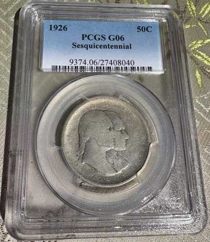 美しい1926年建国150周年記念ハーフダラー ローボール PCGS G06