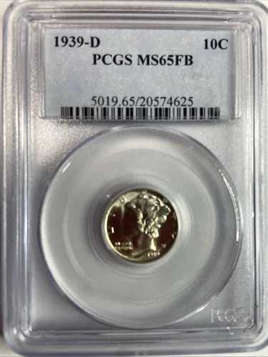 1939-D マーキュリーダイム PCGS MS65FB