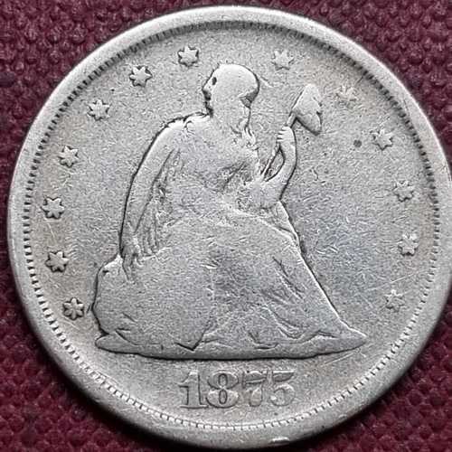 1875年Sミント 20セント硬貨 希少な銀貨 状態良好 #96692