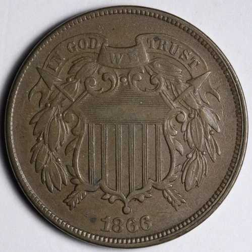 1866年 2セント硬貨 AU E199 IVEP