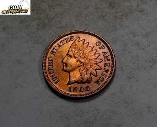 1909年 インディアンヘッドセント ペニー * 極美品 BU レッド/RB * ほぼ4つのダイヤモンド * XI308