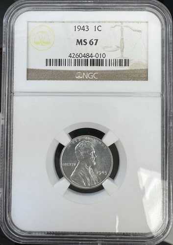 1943年 1セント MS67 リンカーンセント NGC