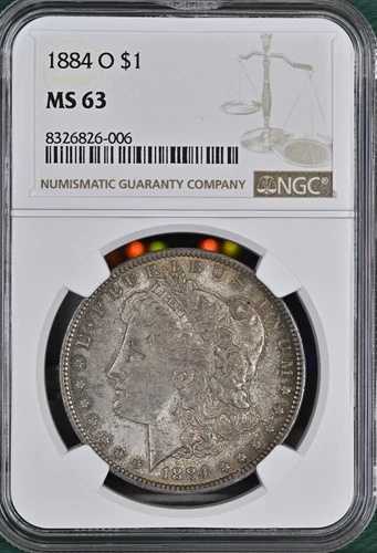 1884年Oミント モーガン銀貨 $1 NGC MS63 BX12-2