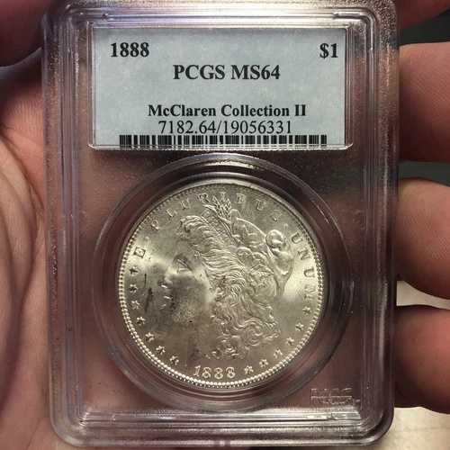 1888年 P モルガン銀貨 PCGS MS-64 マクラーレンIIコレクション！