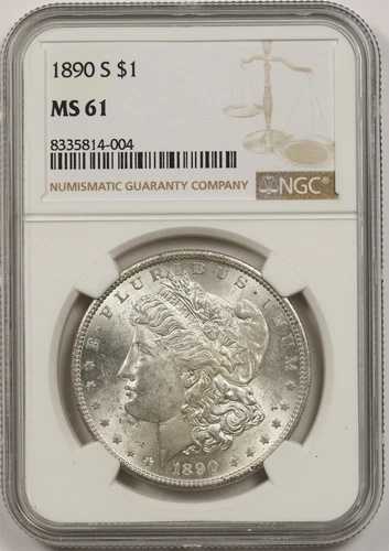 1890年Sミント 1ドル銀貨 NGC MS 61 モーガン銀貨 42,900円