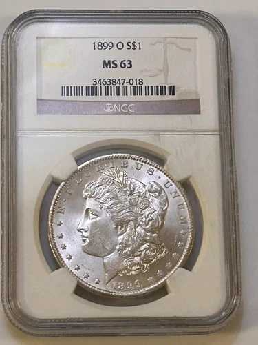 1899-O $1 ブラスト ホワイト モーガン シルバー ドル ニューオーリンズ NGC MS63 ブリリアント!