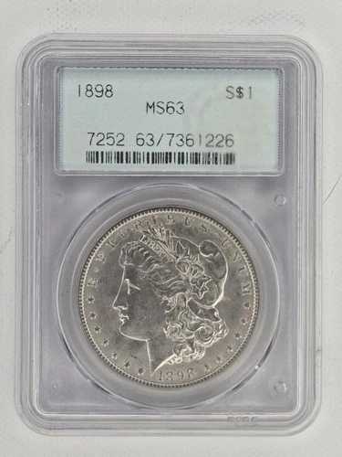 PCGS MS63 1898-P モルガン銀貨 グリーンラベル
