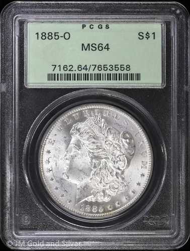 1885年Oミント 1ドル モルガン銀貨 PCGS MS 64 | OGH 未流通 UNC BU