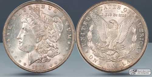 1889年モルガン・ダラー、ブリリアント・アンサーキュレーテッド+状態、銀貨、C7666