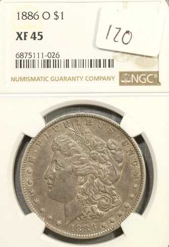 1886年Oミント モーガン銀貨 NGC XF-45 #1-026
