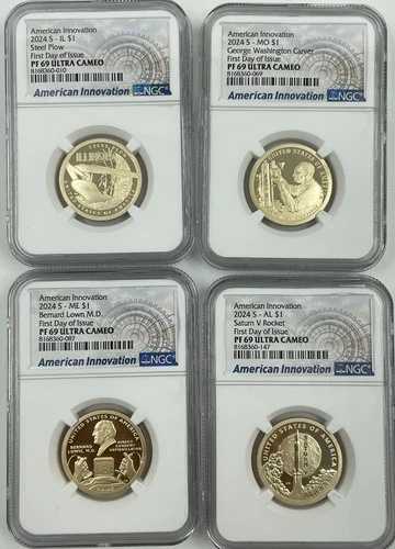 2024年 アメリカン・イノベーション プルーフセット NGC PF 69 IL、LS、ME、MS 発行初日