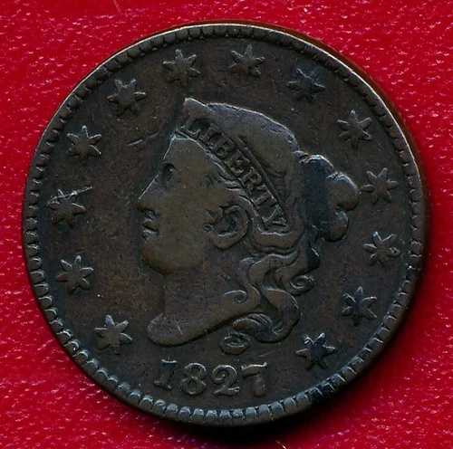 1827年 コロネットヘッド 大型銅貨 **極美品** 送料無料!!