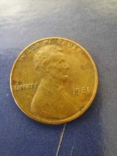 1981年製ペニー硬貨、ミントマークなし