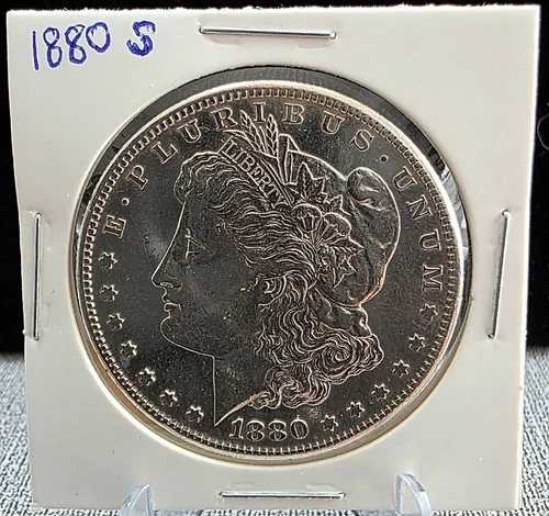1880年Sミント 1ドル モルガン銀貨 AU 90%銀 [RC835]