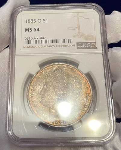 1885年Oミント モーガン銀貨 - NGC MS64 - 厳選されたオリジナルの厚みのあるトーン!