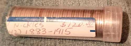 1883年から1912年までのVニッケル硬貨43枚入りロール
