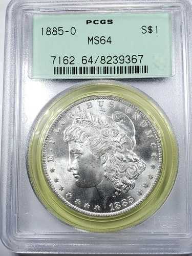 1885年Oミント 1ドル モルガン銀貨 PCGS MS64 旧ホルダー